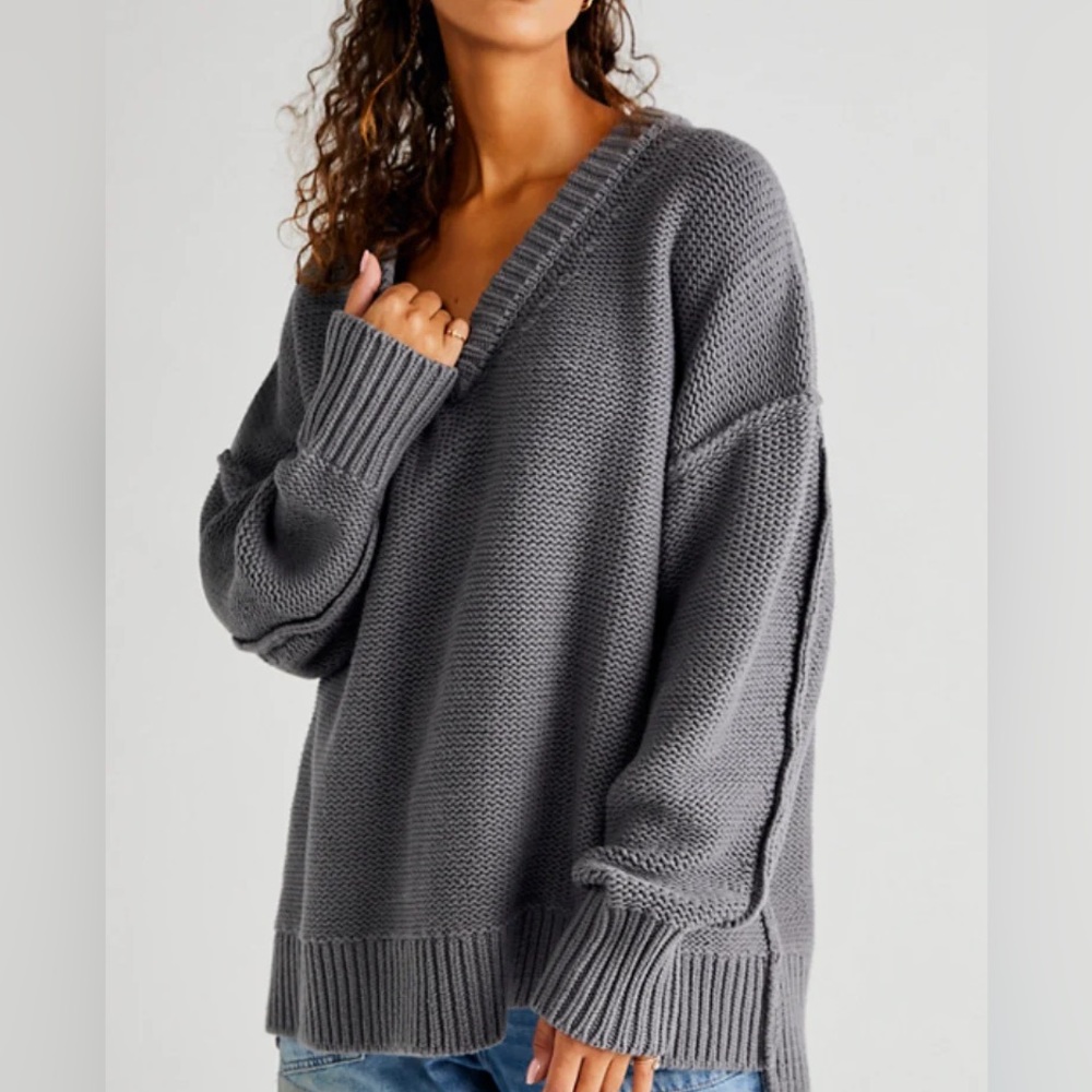 Free People Knit V-Neck Sweater